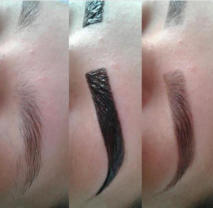 Aplicação de henna nas sobrancelhas